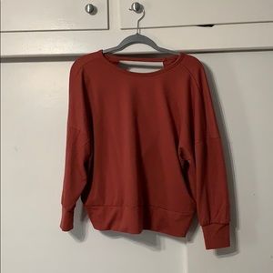 Rust orange open back sweater